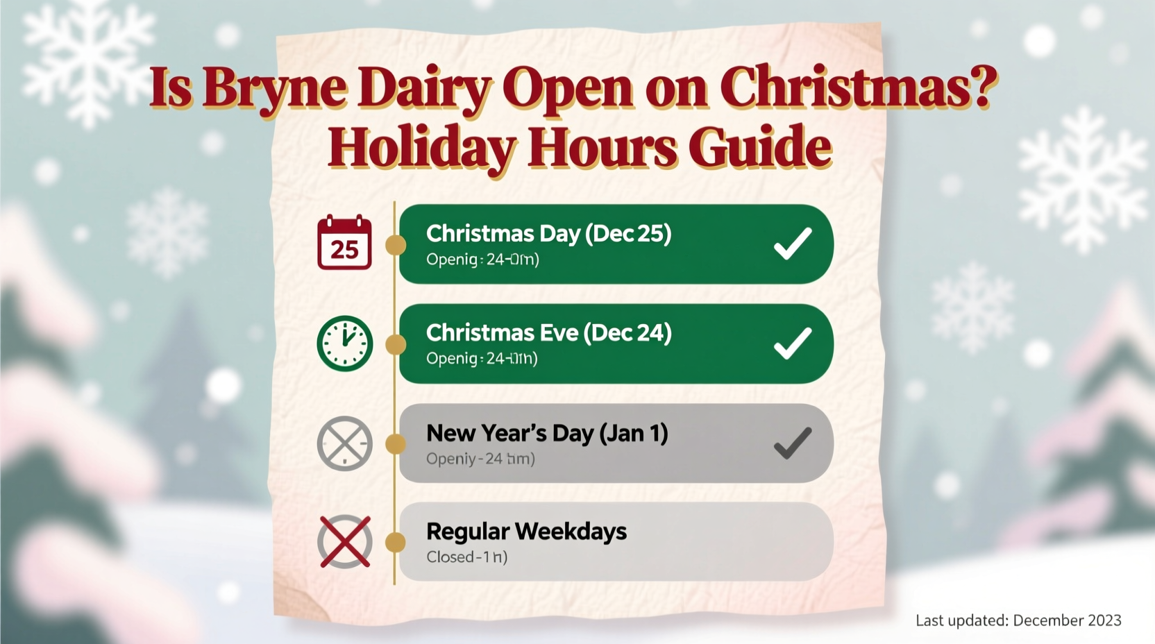 is byrne dairy open on christmas