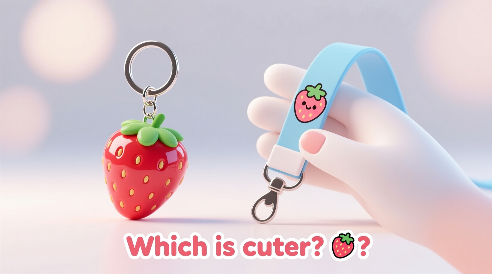 strawberry keychain vs lanyard which one is cuter and more practical