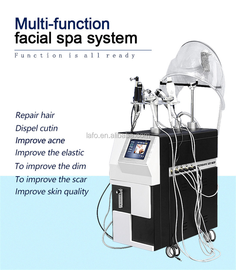 Salon spa use 10 handles ultrasound rf bio oxygen spray oxygen mask oxygen jet facial machines for skin whitening liftin