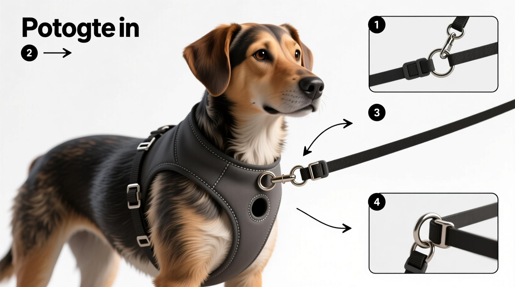 step by step guide securely attaching a leash to your dogs coat with a built in hole