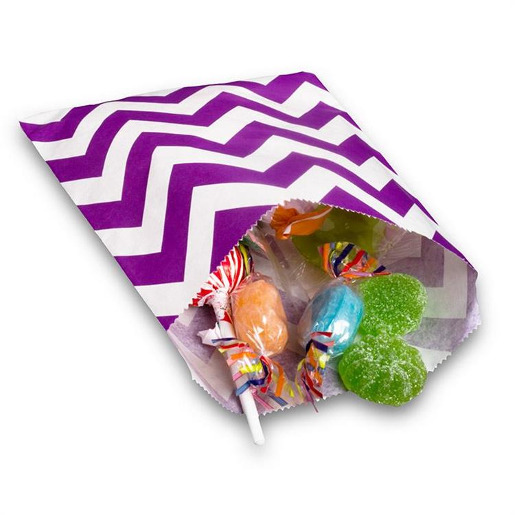Wholesale custom small v sharp bottom flat stripe party favor merchandise brown kraft paper candy gift bag with your own logo