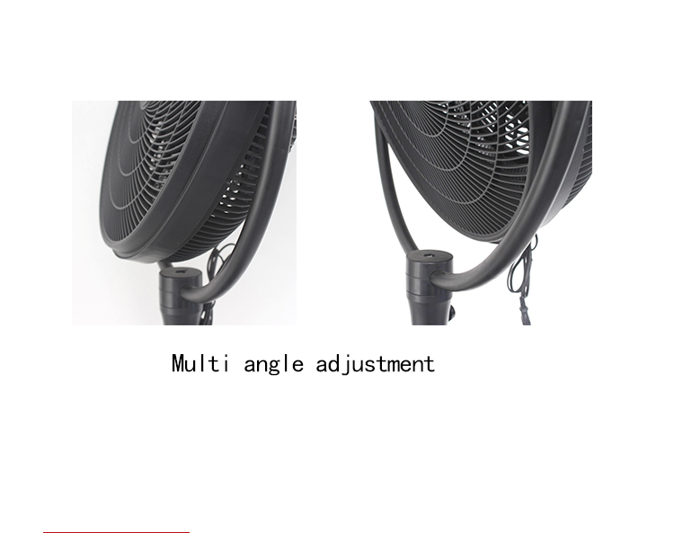 Multi-Angle 360 Degree Rotation Industrial Plastic Floor Fan 20 Inch Turbo Fan