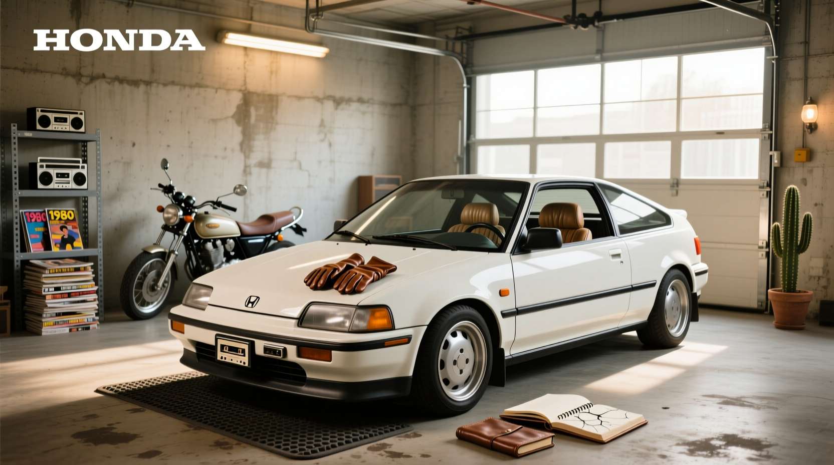 1988 Honda CRX hatchback in silver on city street