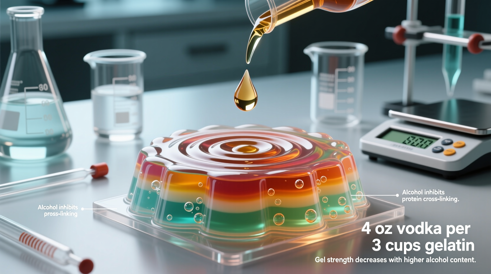 cocktail science jello shots gelatin solid how much vodka how jello shots work
