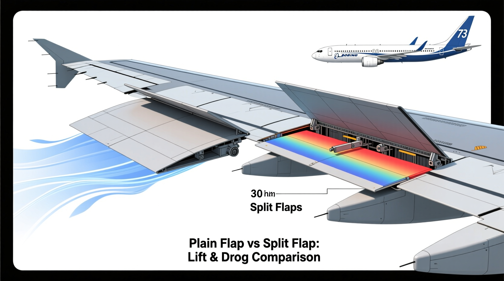 plain vs split flaps which airplane flap actually gives you more lift