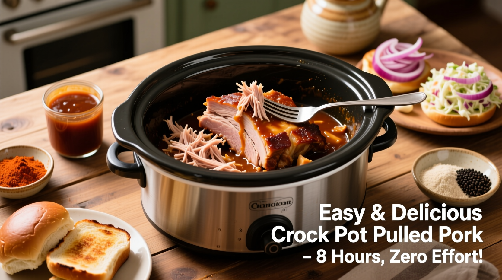 how to make pulled pork in a crock pot easy and delicious method