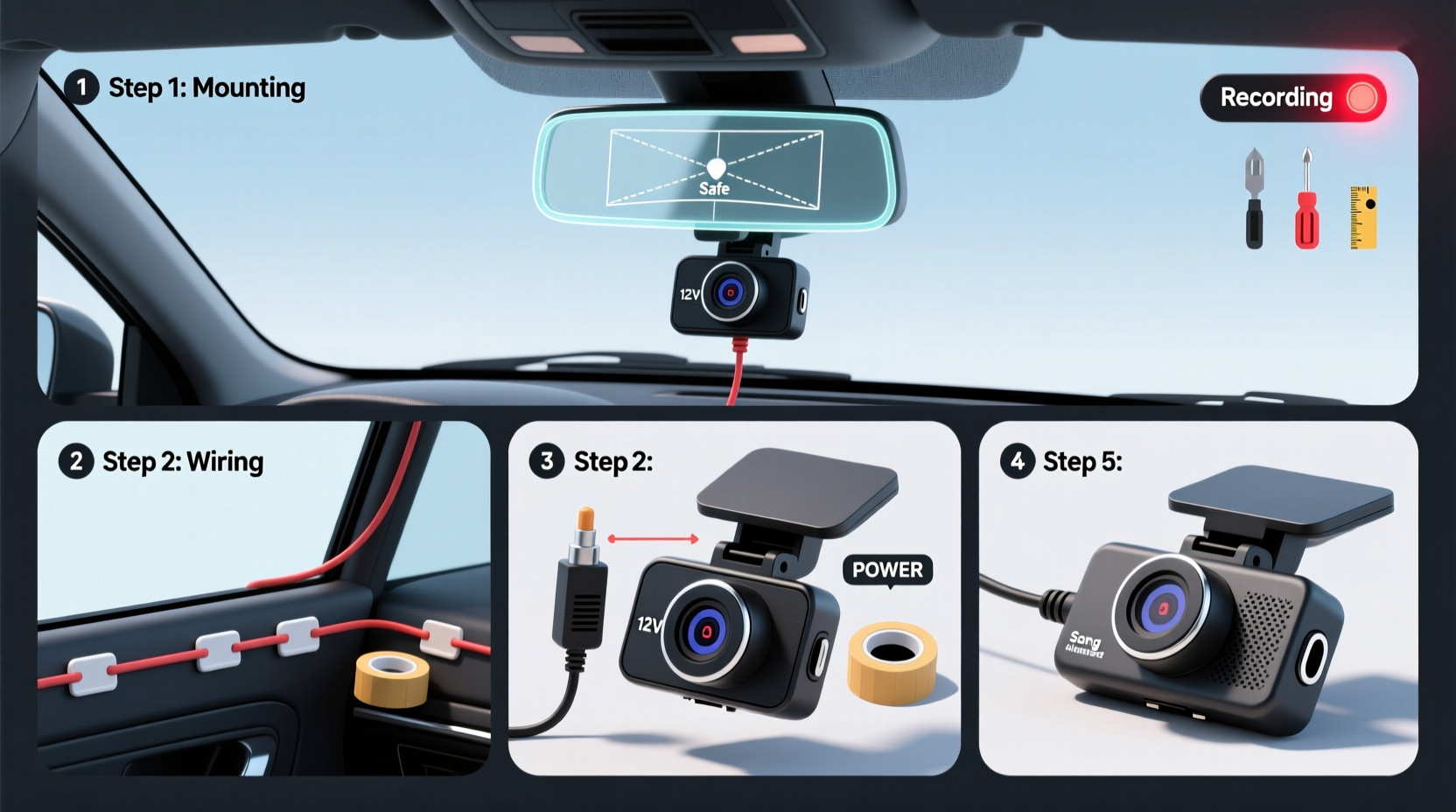 song l dash cam install guide