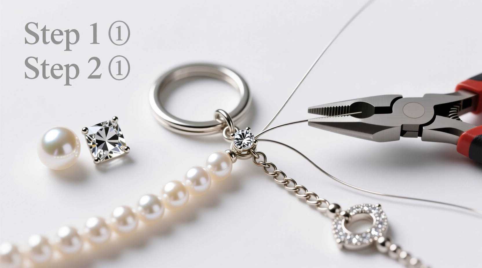 crafting elegant diy pearl and diamond keychains step by step guide for beginners