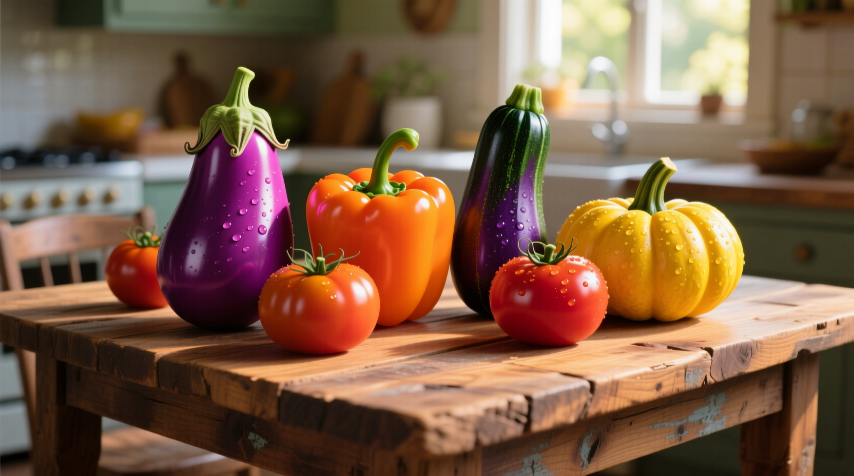 Colorful array of tomato substitutes on wooden table