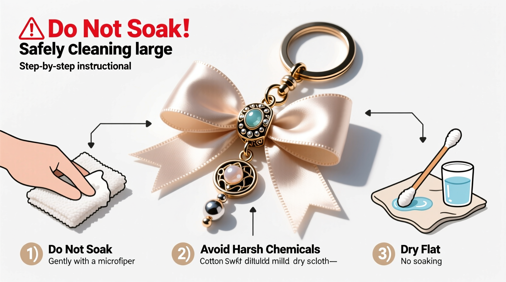 ultimate guide to safely cleaning large bow keychains without damage