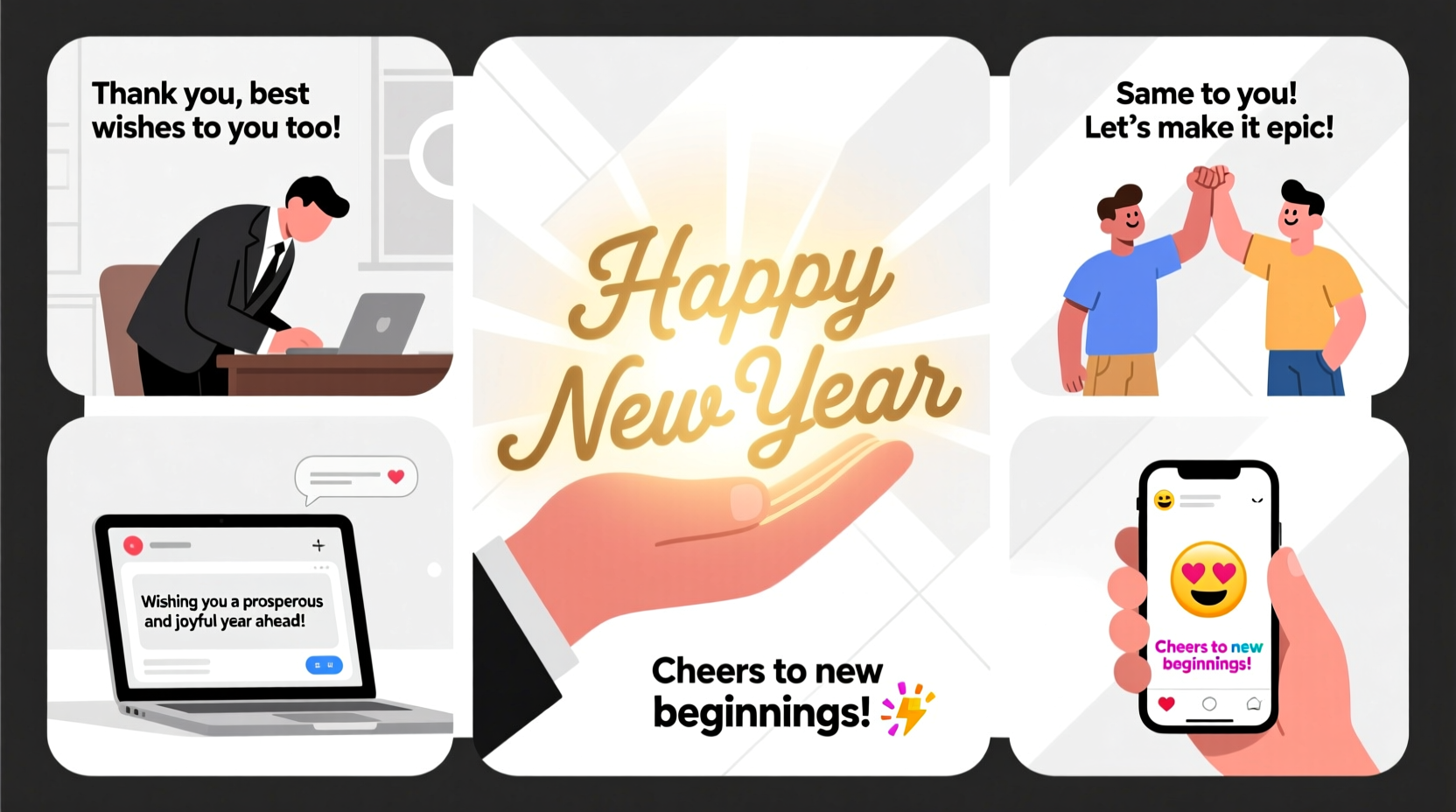 how to answer to happy new year