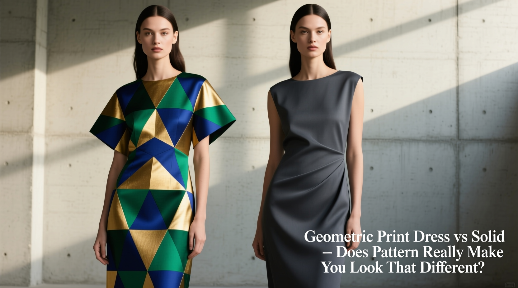 geometric print dress vs solid does pattern really make you look that different