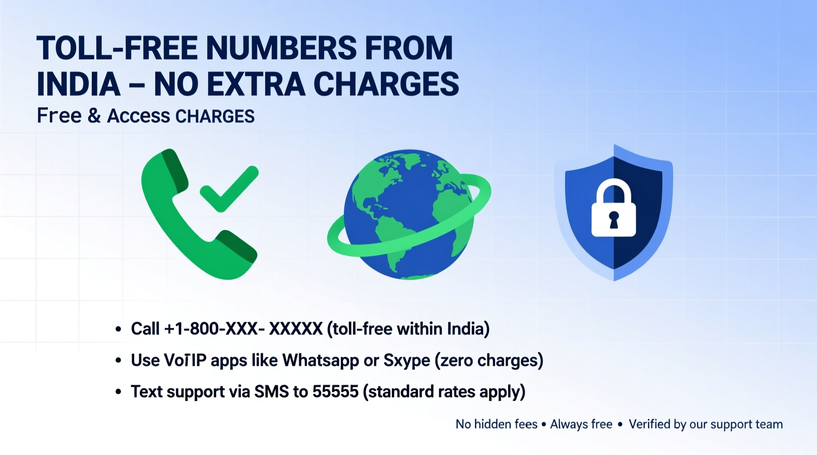 effective methods to reach us toll free numbers from india without extra charges