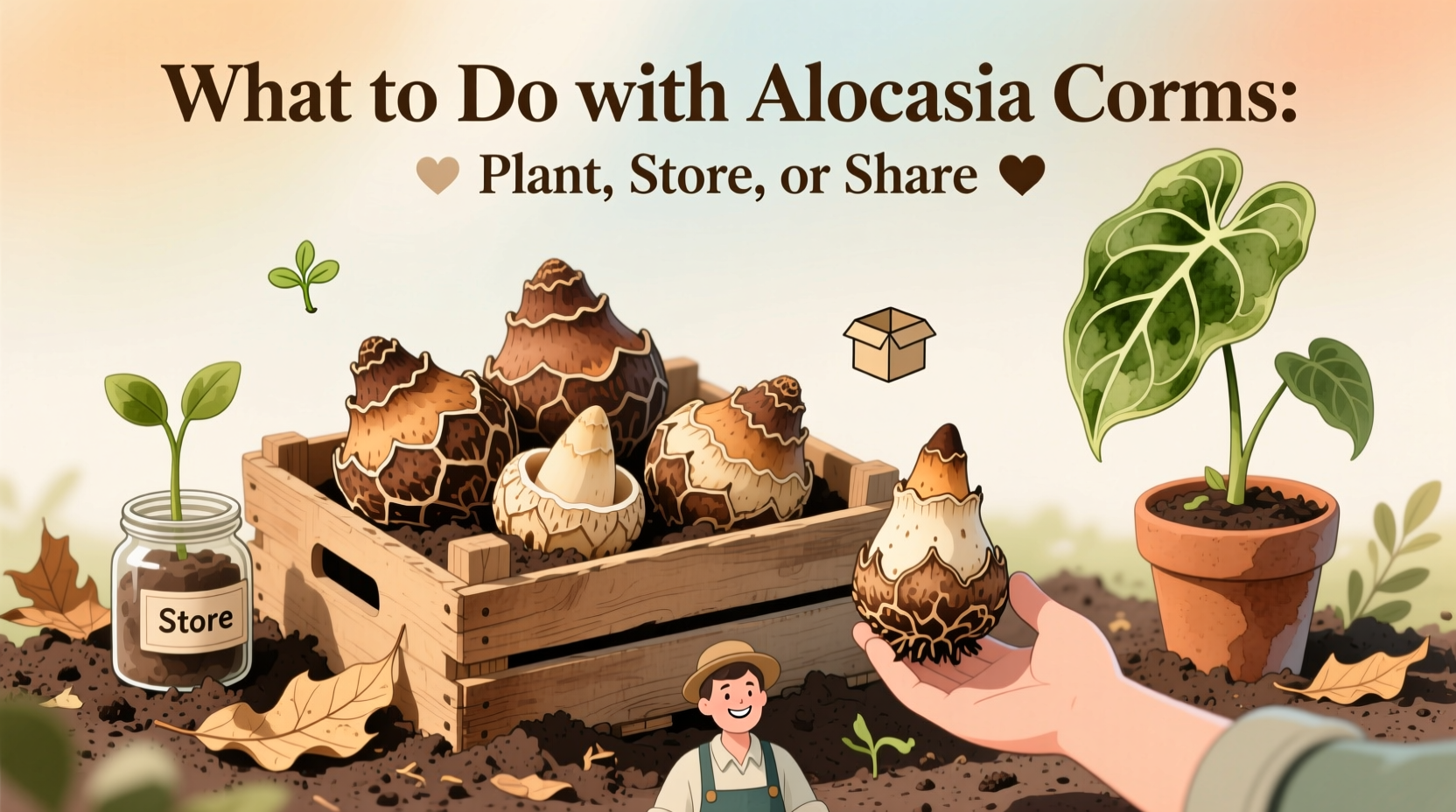 What to Do with Alocasia Corms: Plant, Store, or Share