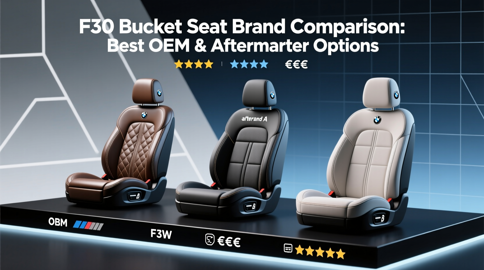f30 bucket seat brand comparison