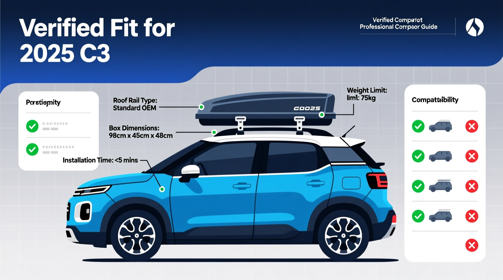 C3 2025 Roof Box Fit: Verified Compatibility Guide