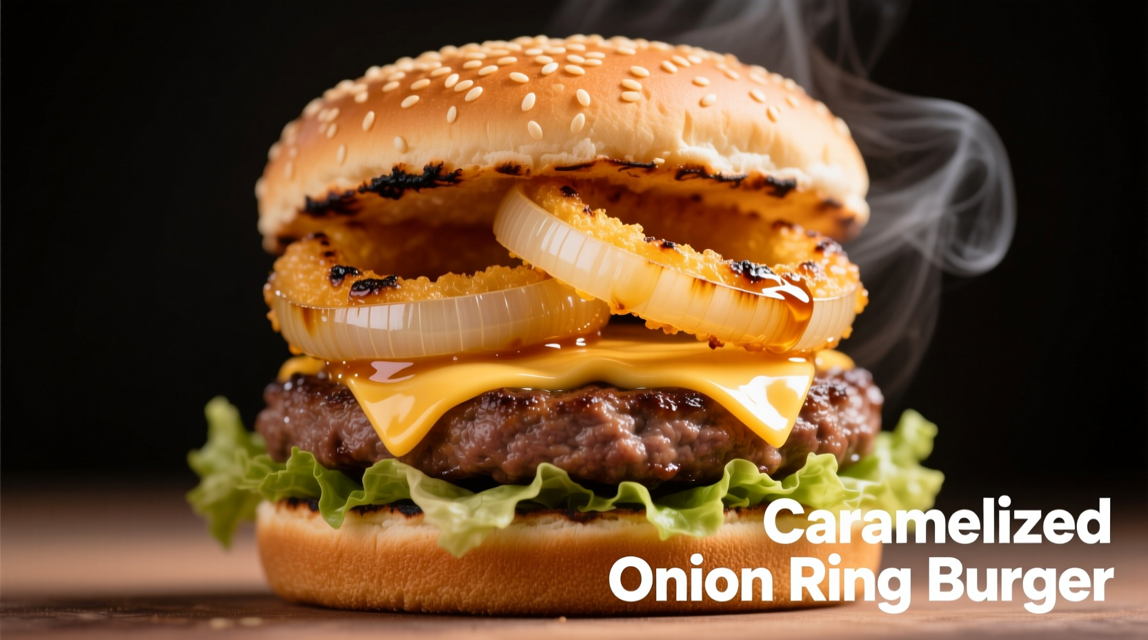 Caramelized onion rings on In-N-Out burger