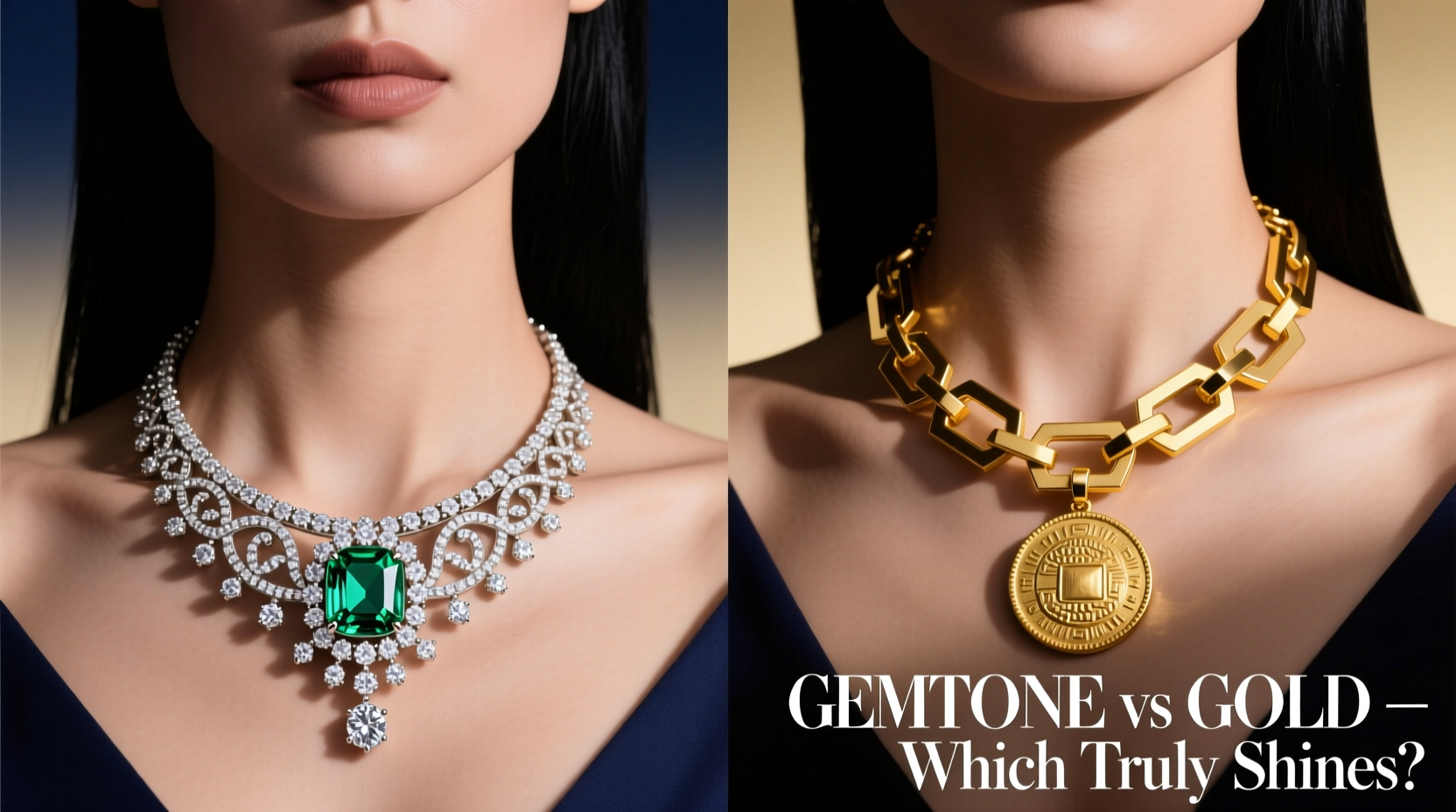 gemstone vs gold necklaces which actually looks better
