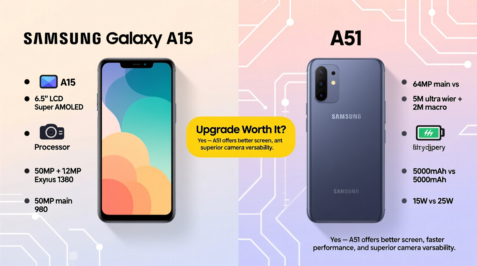 samsung a15 vs a51 is the newer model really worth the upgrade