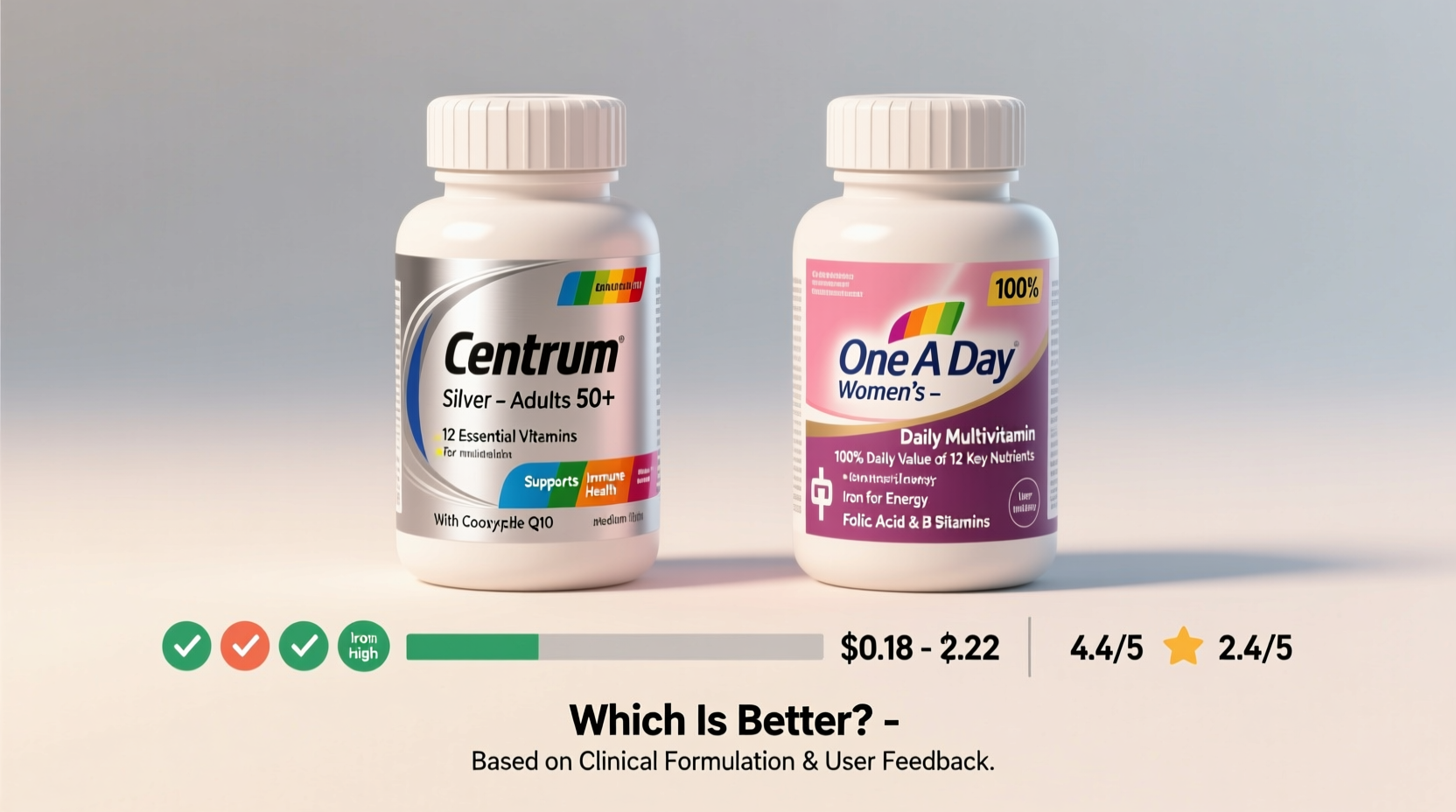 centrum silver vs one a day womens