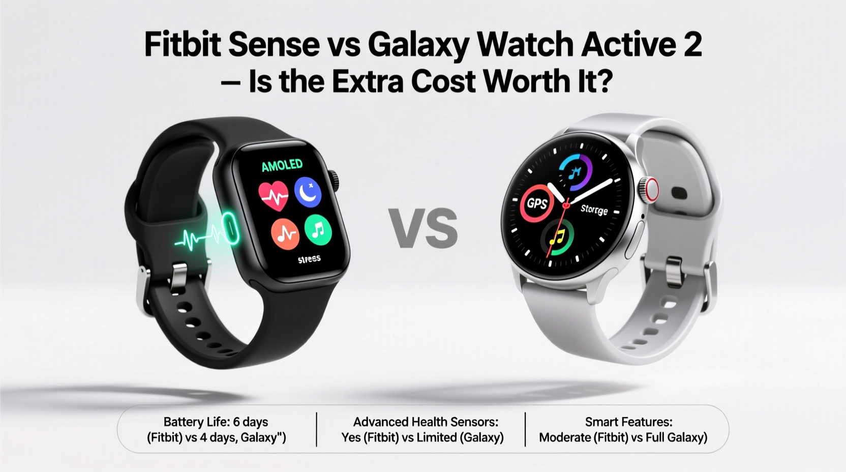 fitbit sense or galaxy watch active 2 is the extra money for fitbit worth it