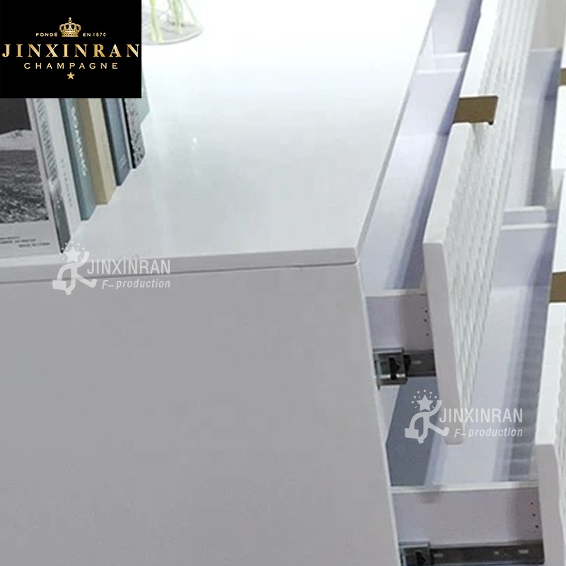 أبيض أثاث خشبي غرفة نوم MDF ركن الطابق خزانة المعيشة غرفة الطعام الحديثة تصميم درج خزانة جانبية