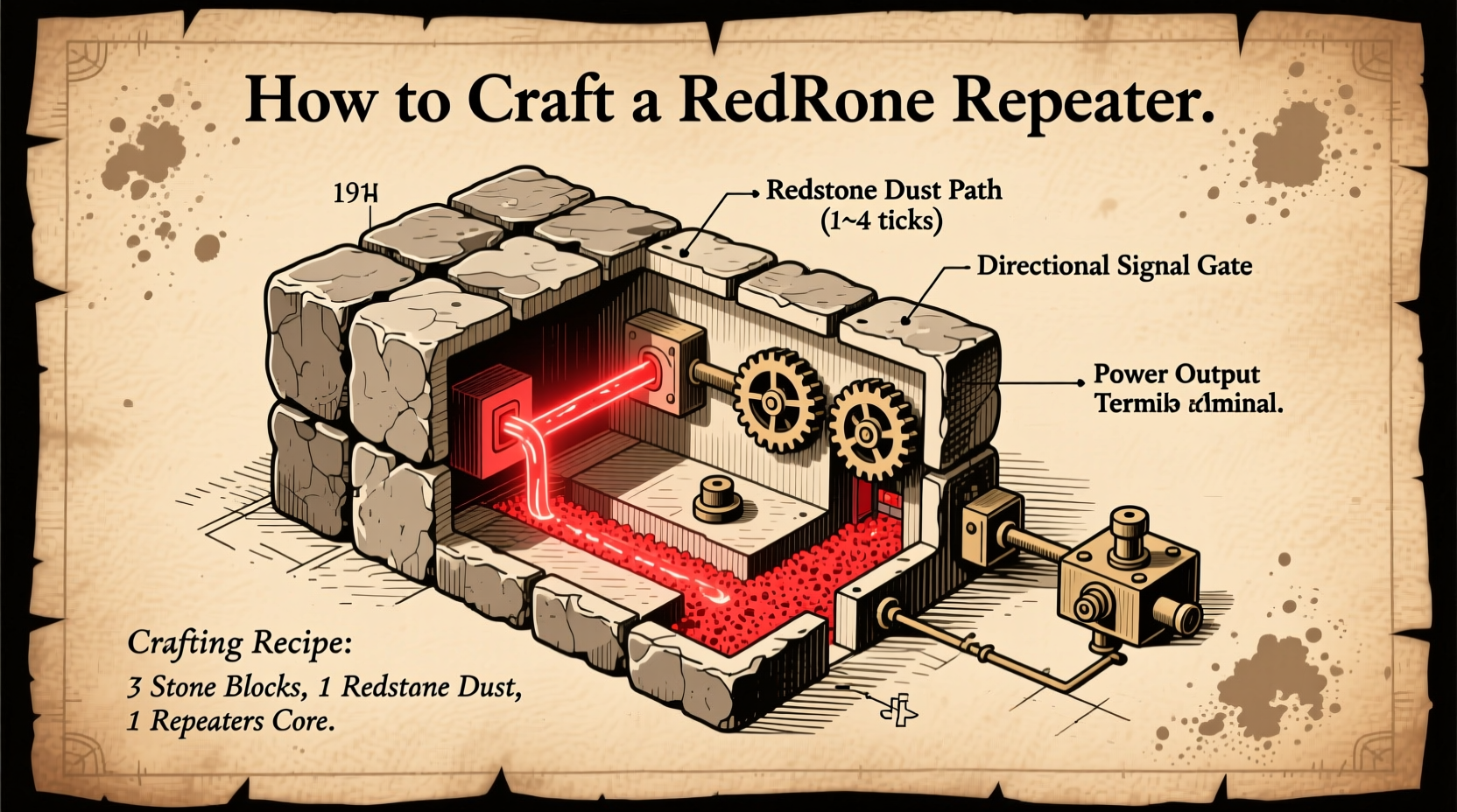 how to craft a redstone repeater