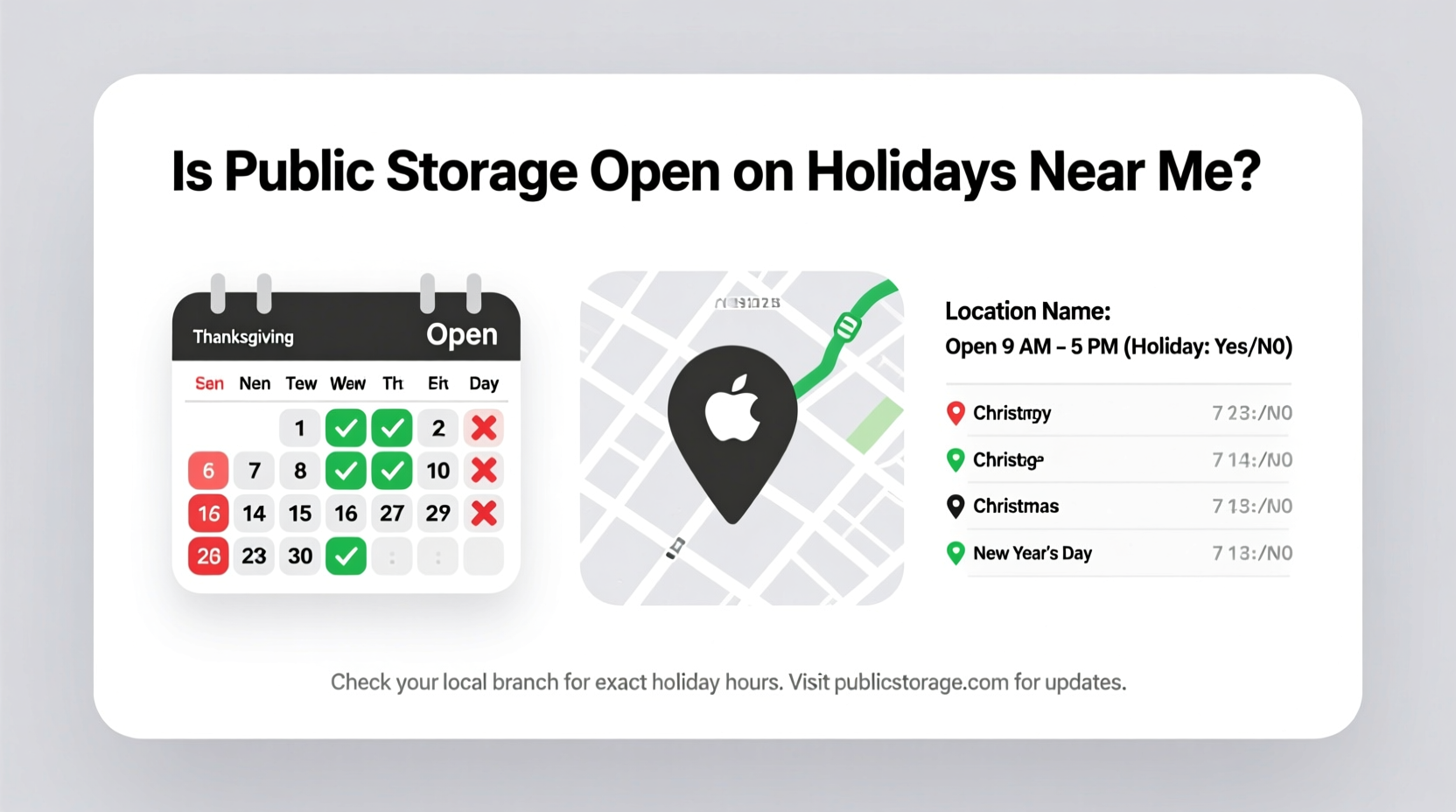 is public storage open on holidays near me
