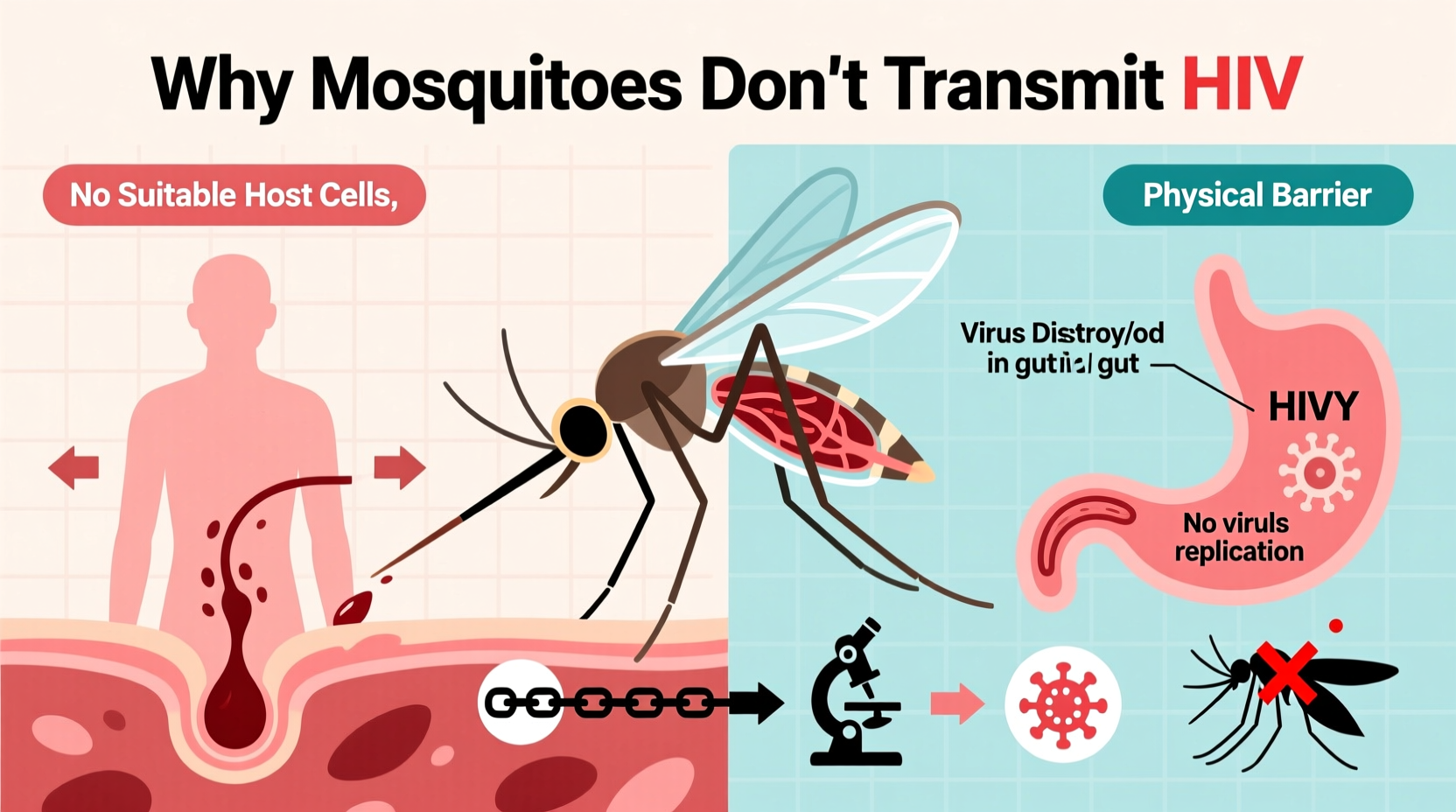 why mosquitoes dont transmit hiv key reasons explained