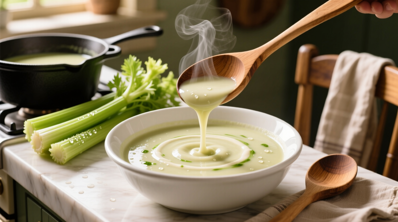 how to make creamy pureed celery soup