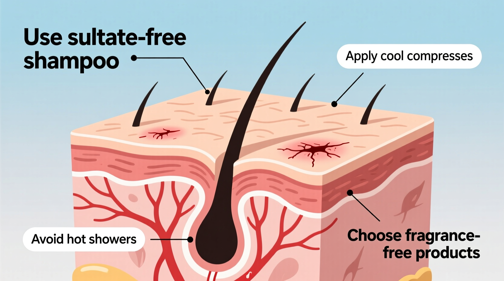 sensitive scalp causes symptoms and relief tips