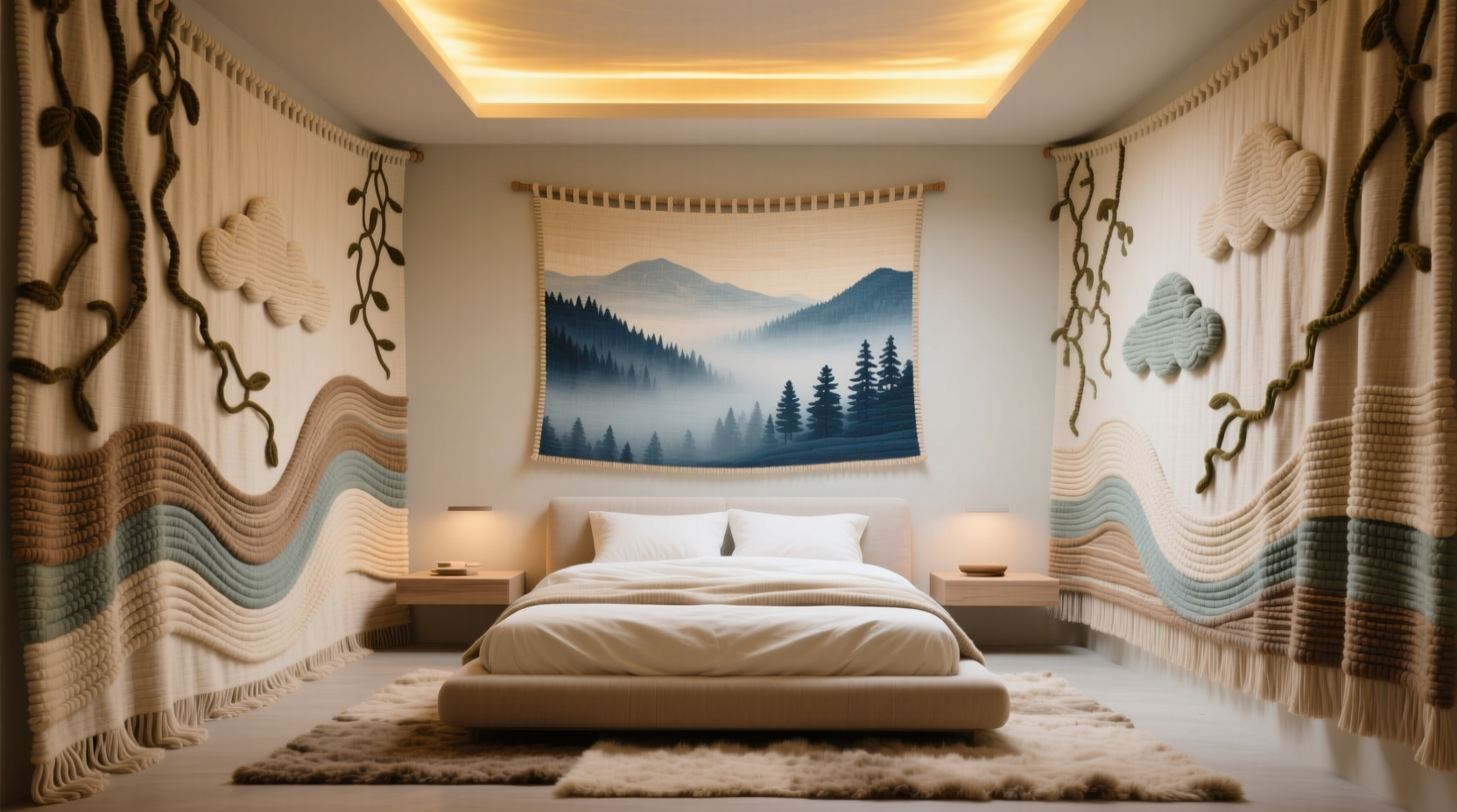 transform your bedroom into a relaxing retreat using tapestries to create a calming atmosphere