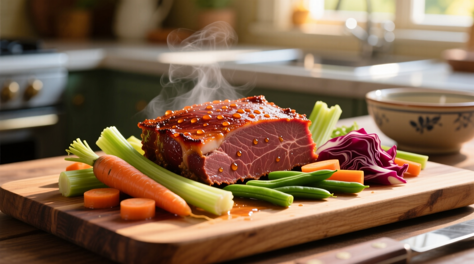 quick brined corned beef and vegetables