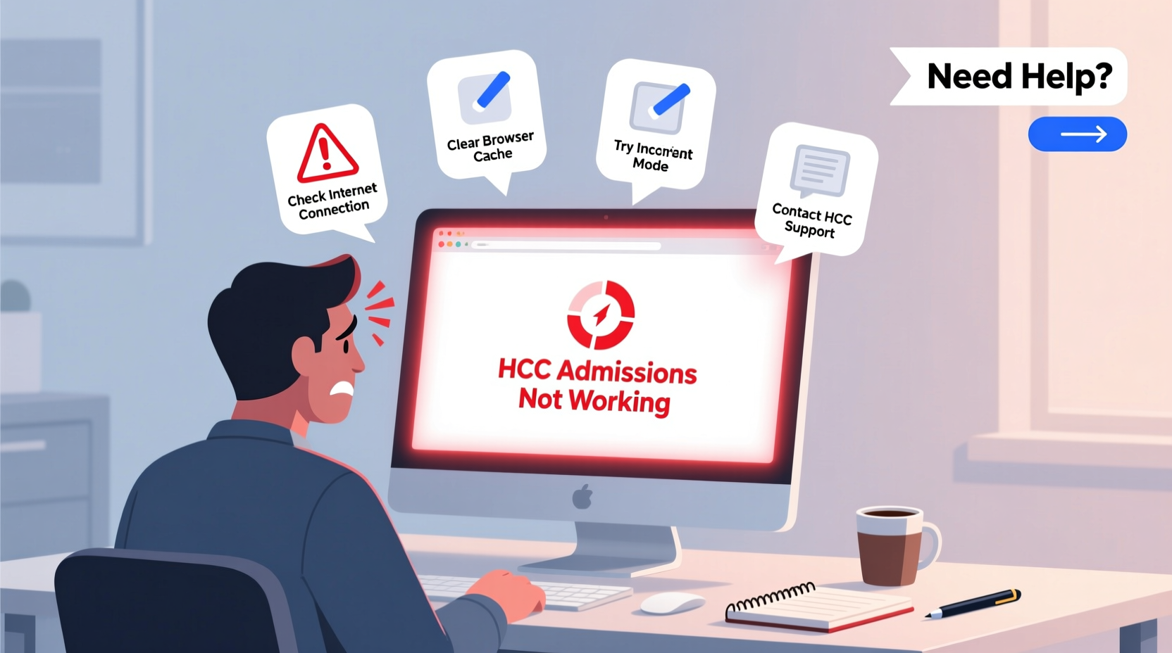 hcc admissions not working troubleshooting how to get help