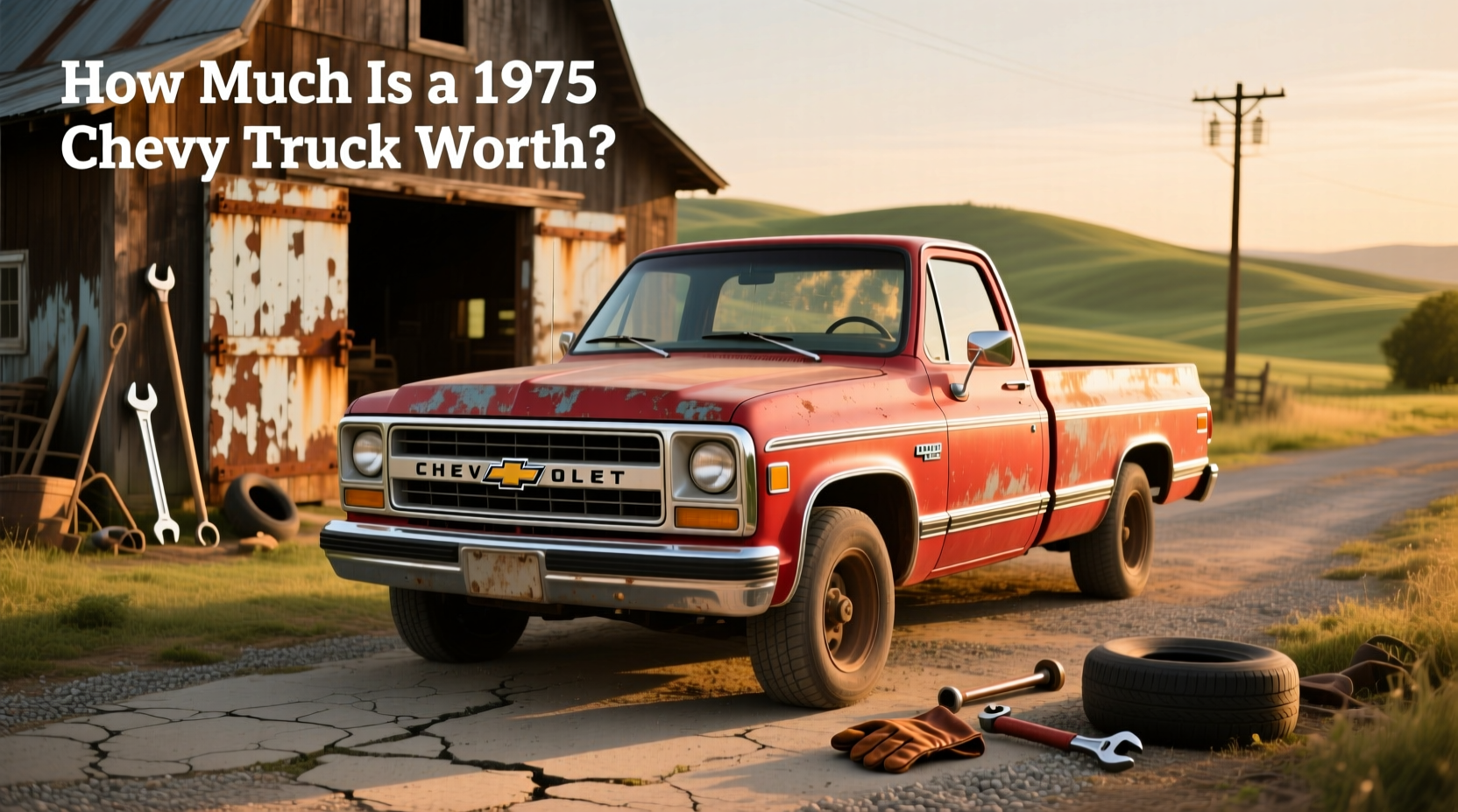 Side view of a 1975 pickup truck resembling 1974 model year