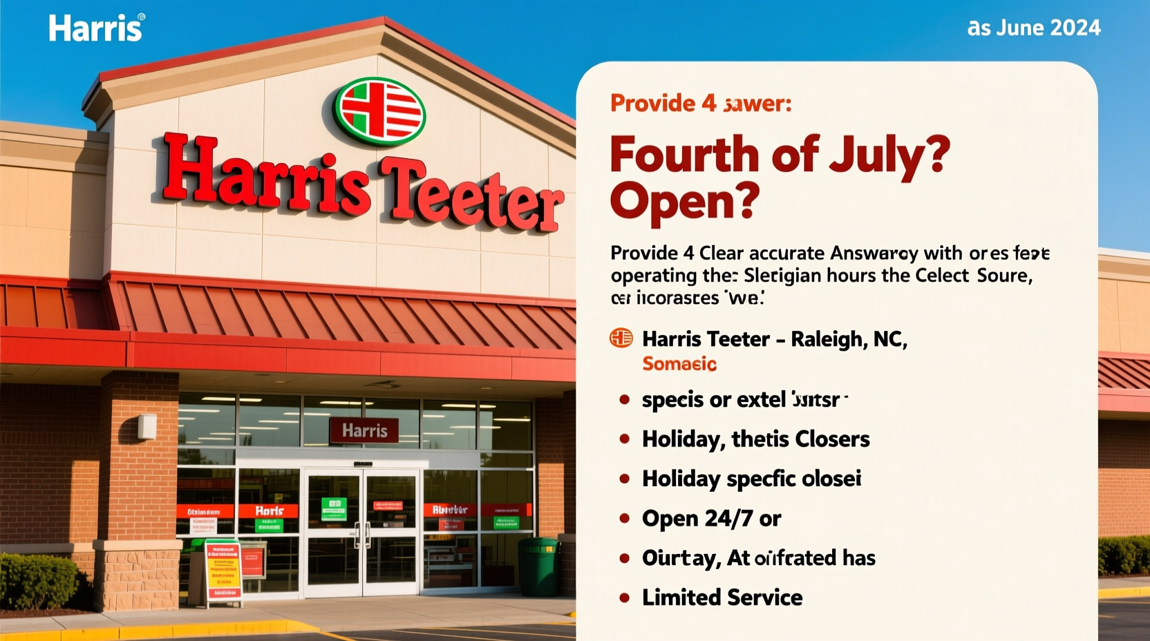 is harris teeter open on fourth of july