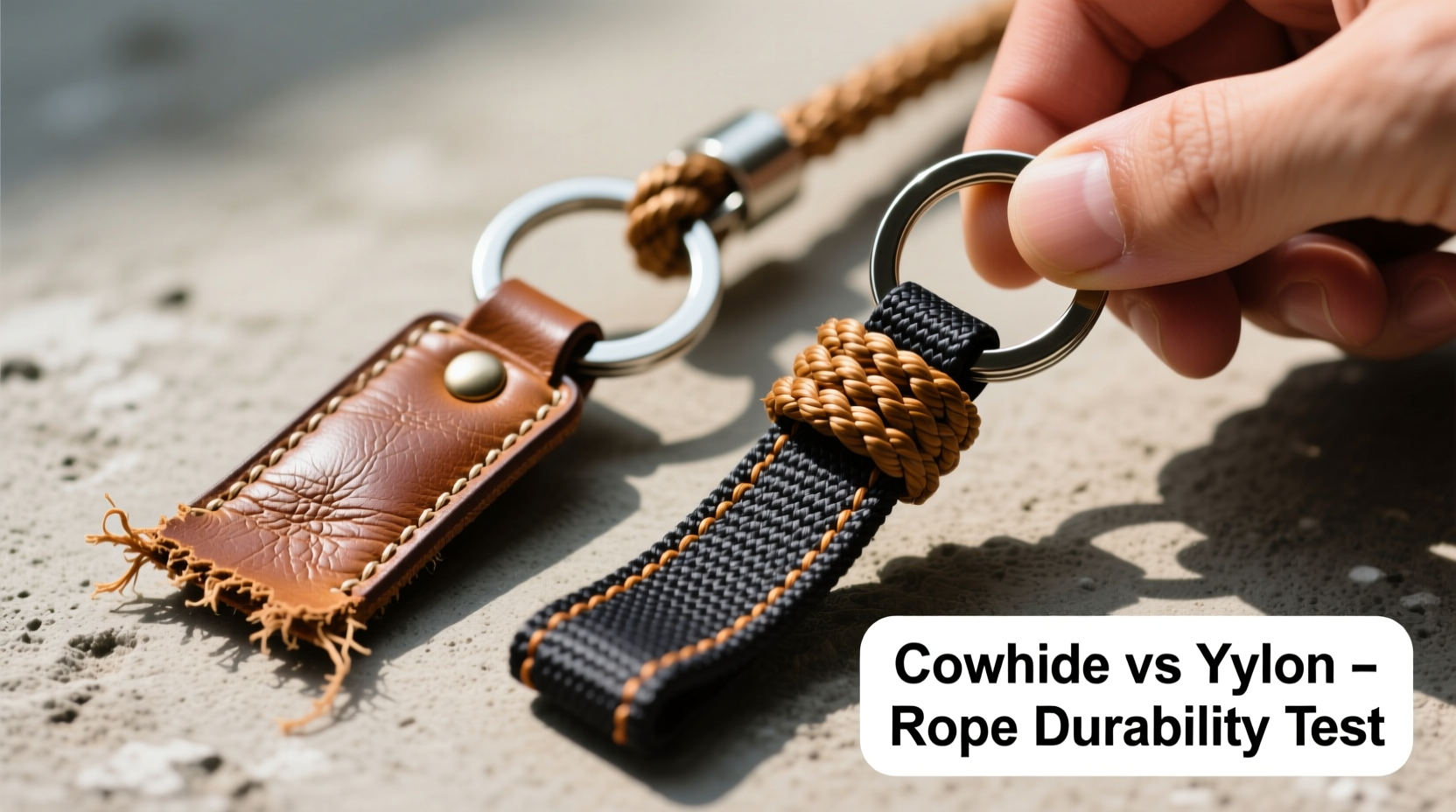 cowhide vs nylon keychains which rope holds up better to everyday wear and tear