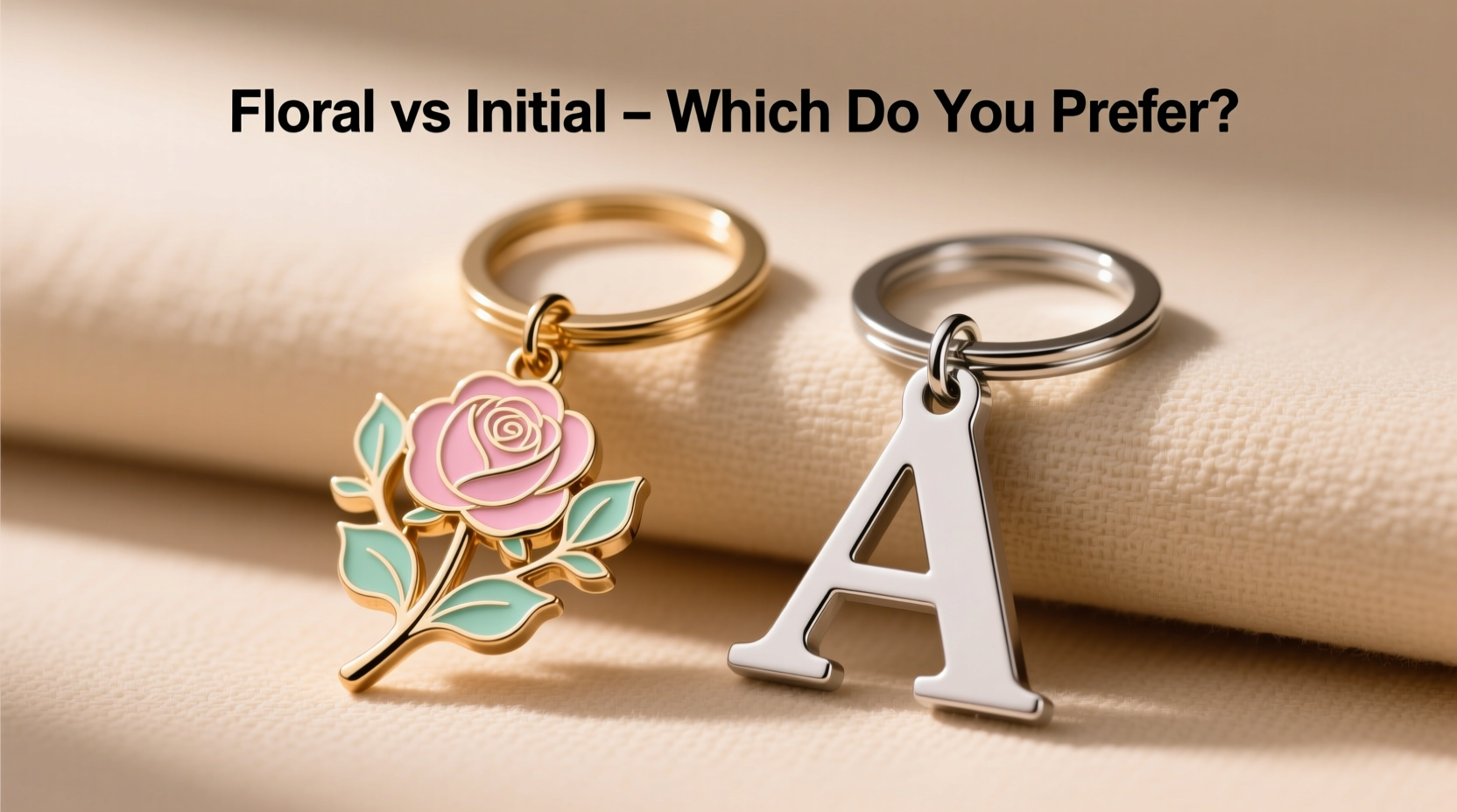 flower keychain vs initial keychain which ones more you