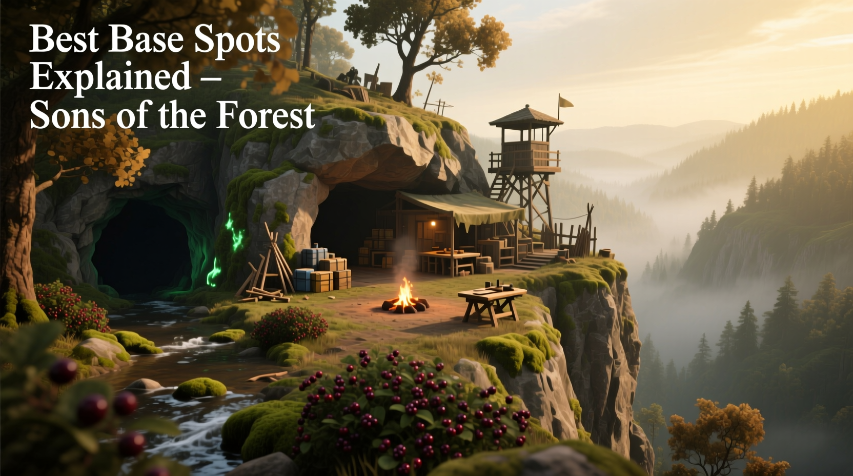 wheres the best place to build sons of the forest base key spots explained