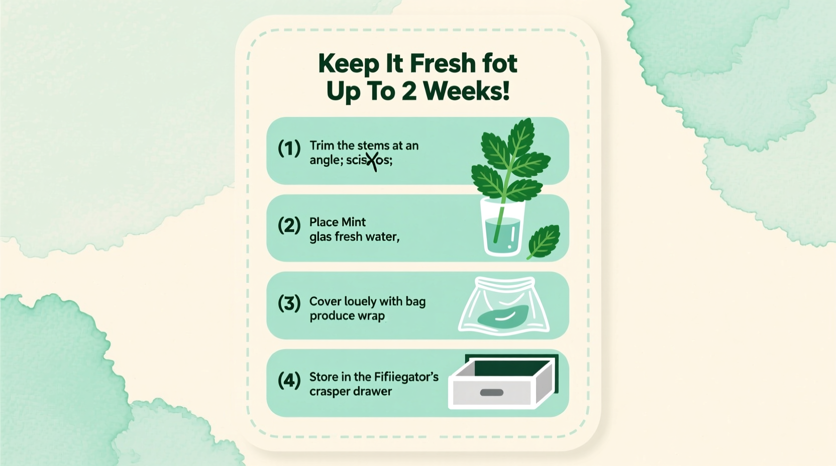 how do you store fresh cut mint