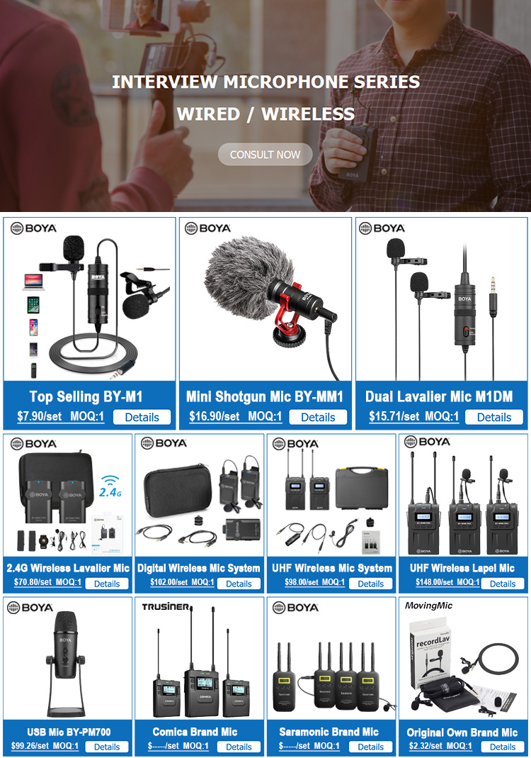 BOYA BY-WM8 Pro-K2 ワイヤレスマイクシステム BOYA BY-WM8 Pro-K2 UHF Dual-Channel Wireless Microphone