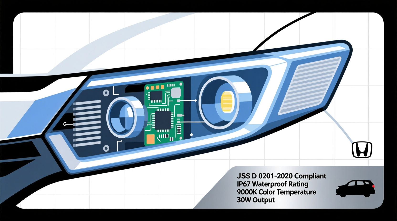 led headlights jis compliance fit shuttle