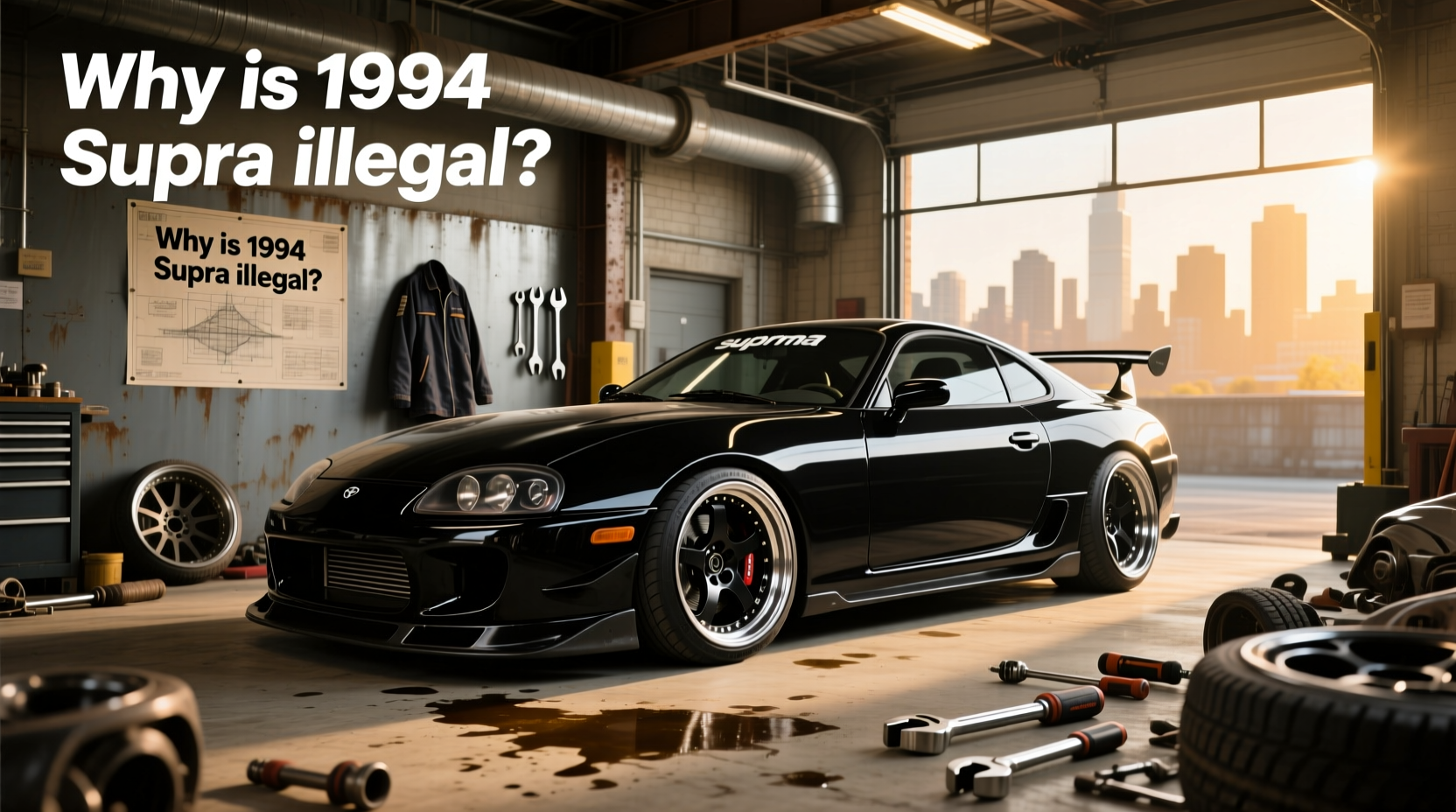 1994 Toyota Supra rear view showing wheels and spoiler