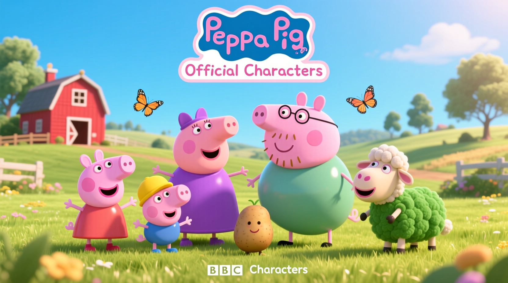 Peppa Pig official character lineup showing no potato character