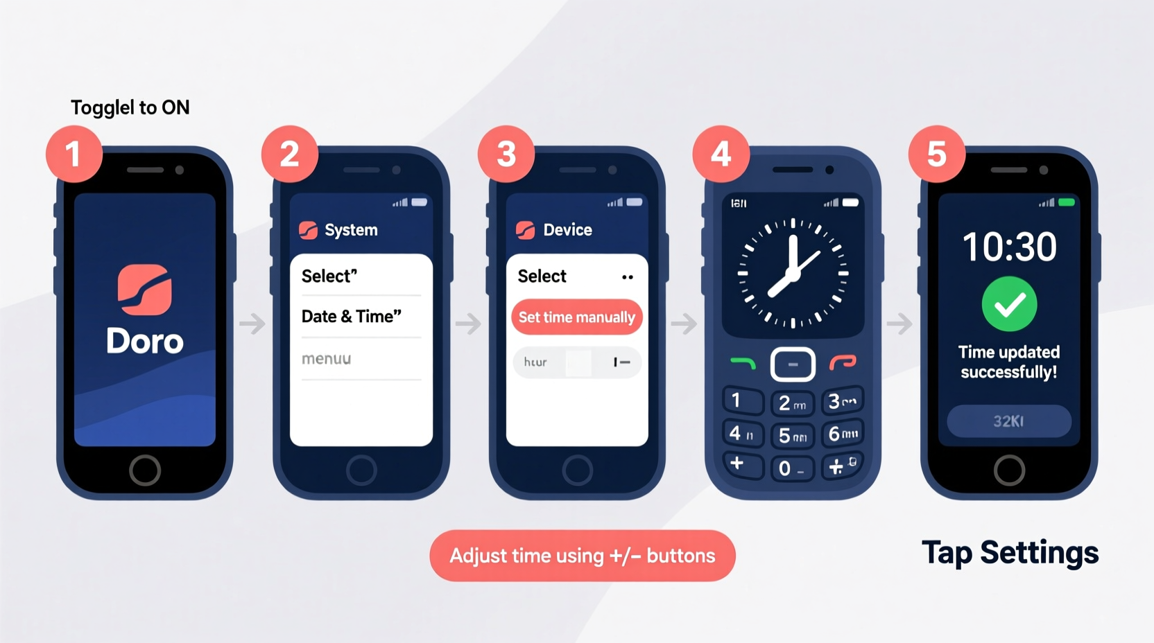 step by step guide to changing the time on any doro mobile phone easily