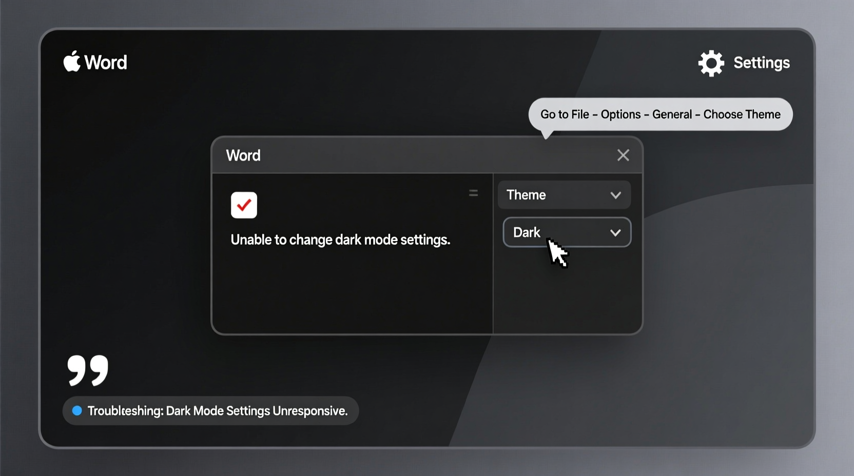 why is word in dark mode troubleshooting how to change it