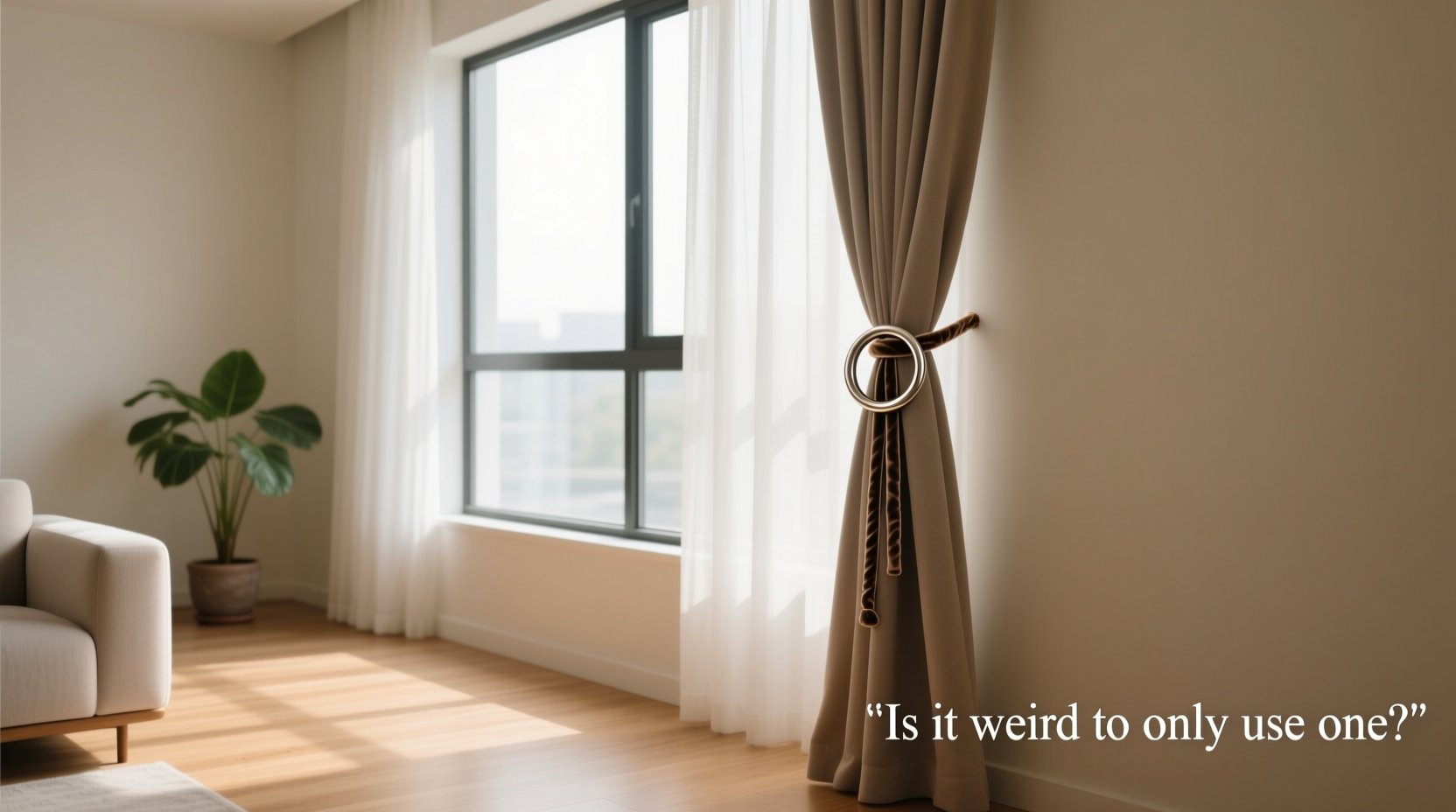 curtain tiebacks is it weird to only use one