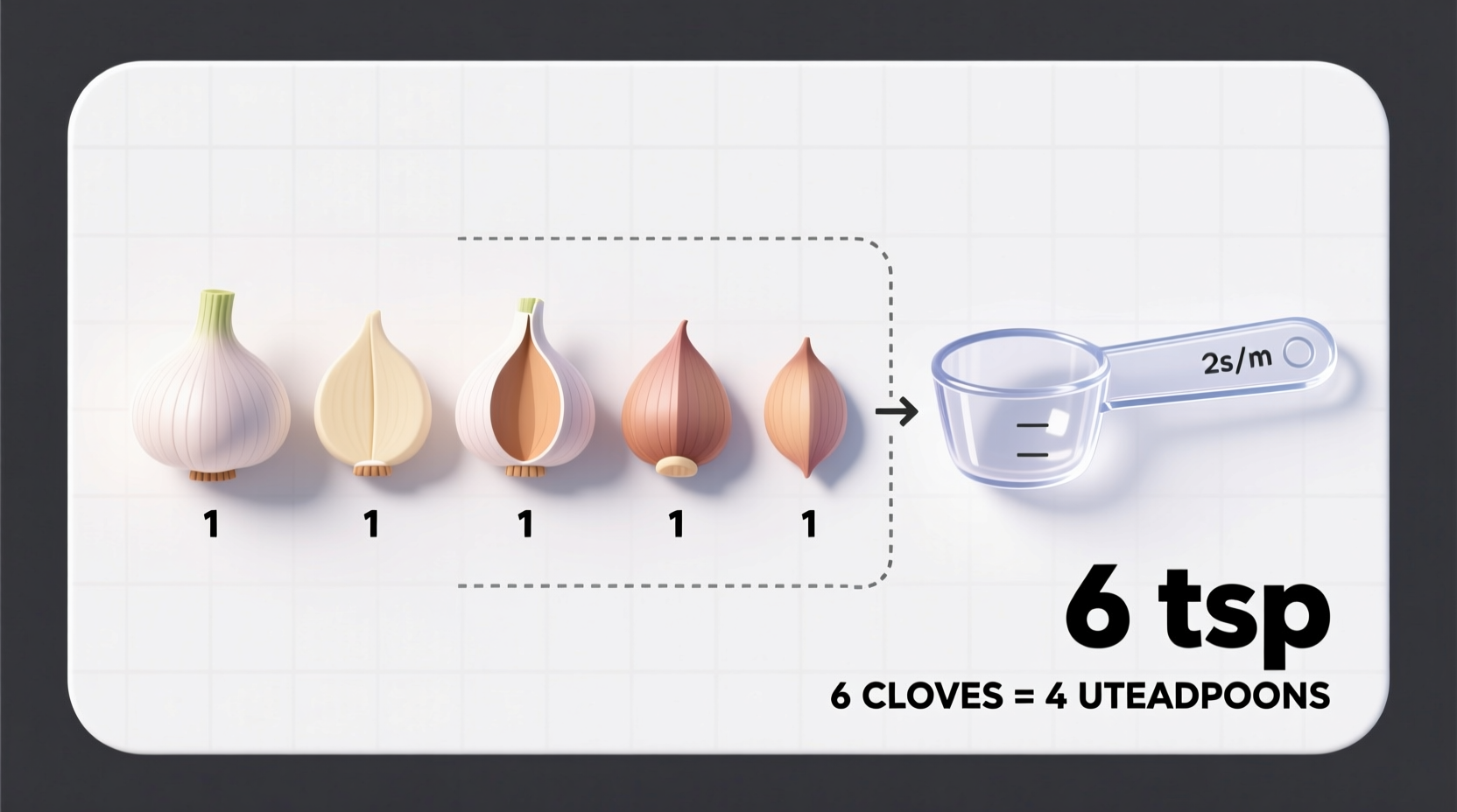 how many teaspoons is 6 cloves of garlic