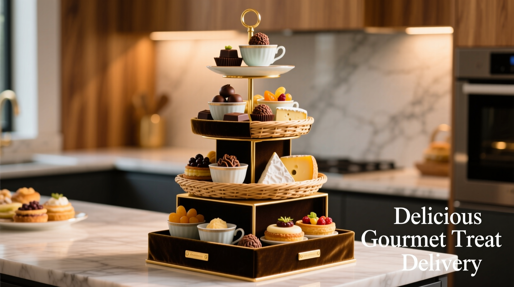 gift tower boxes delicious gourmet food treat delivery