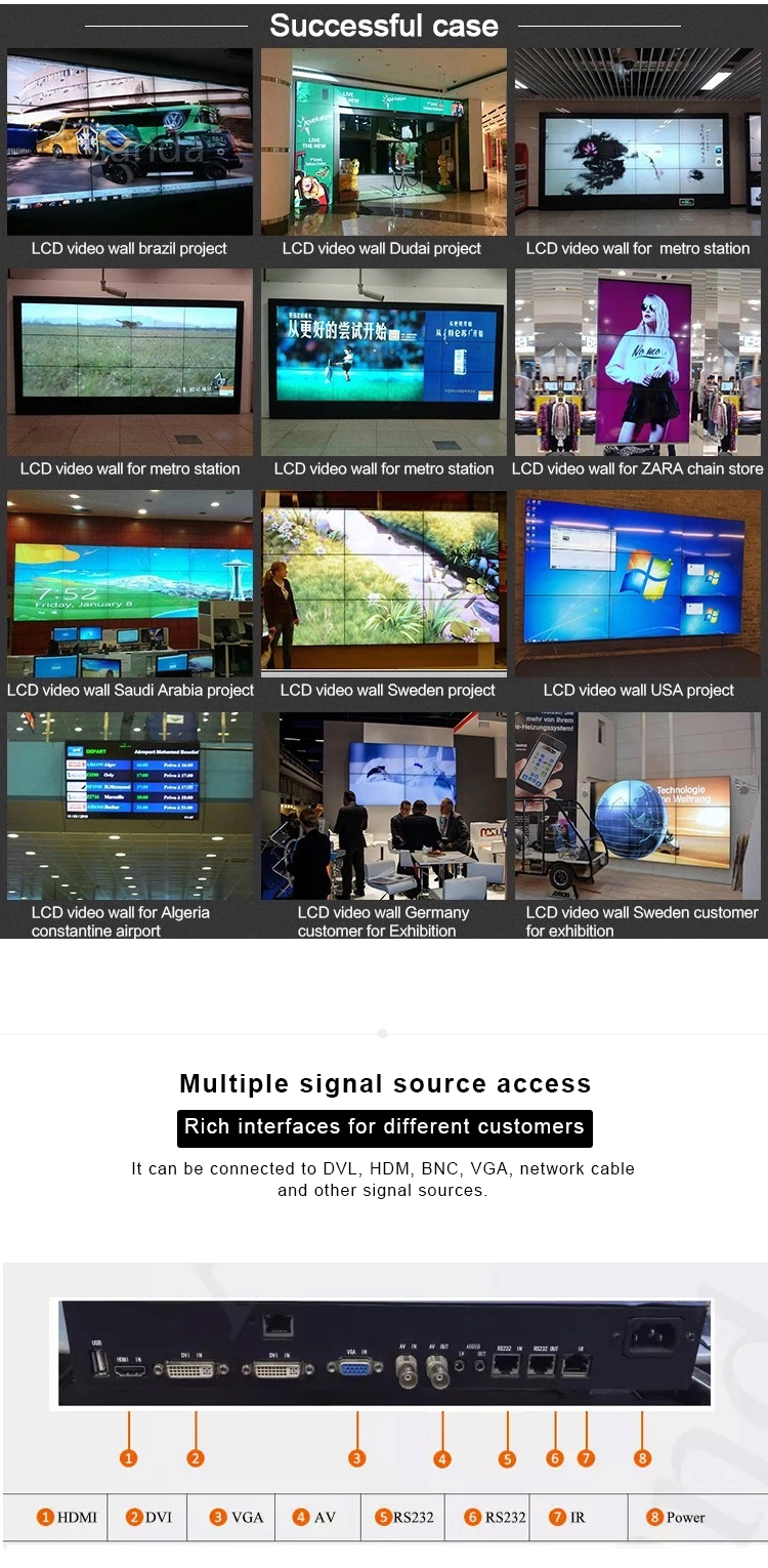 Multi Screen 4K Video Wall Panel 1920x1080 For Advertising Publish